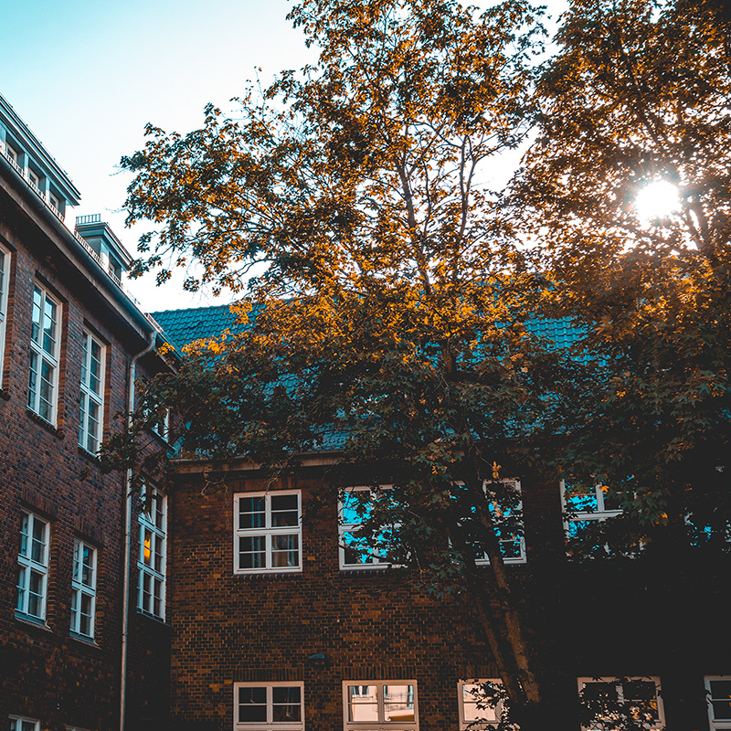 brown brick building in industrial style